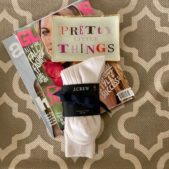 “J.Crew” ivory cashmere blend socks; NEW - Picture 3 of 6